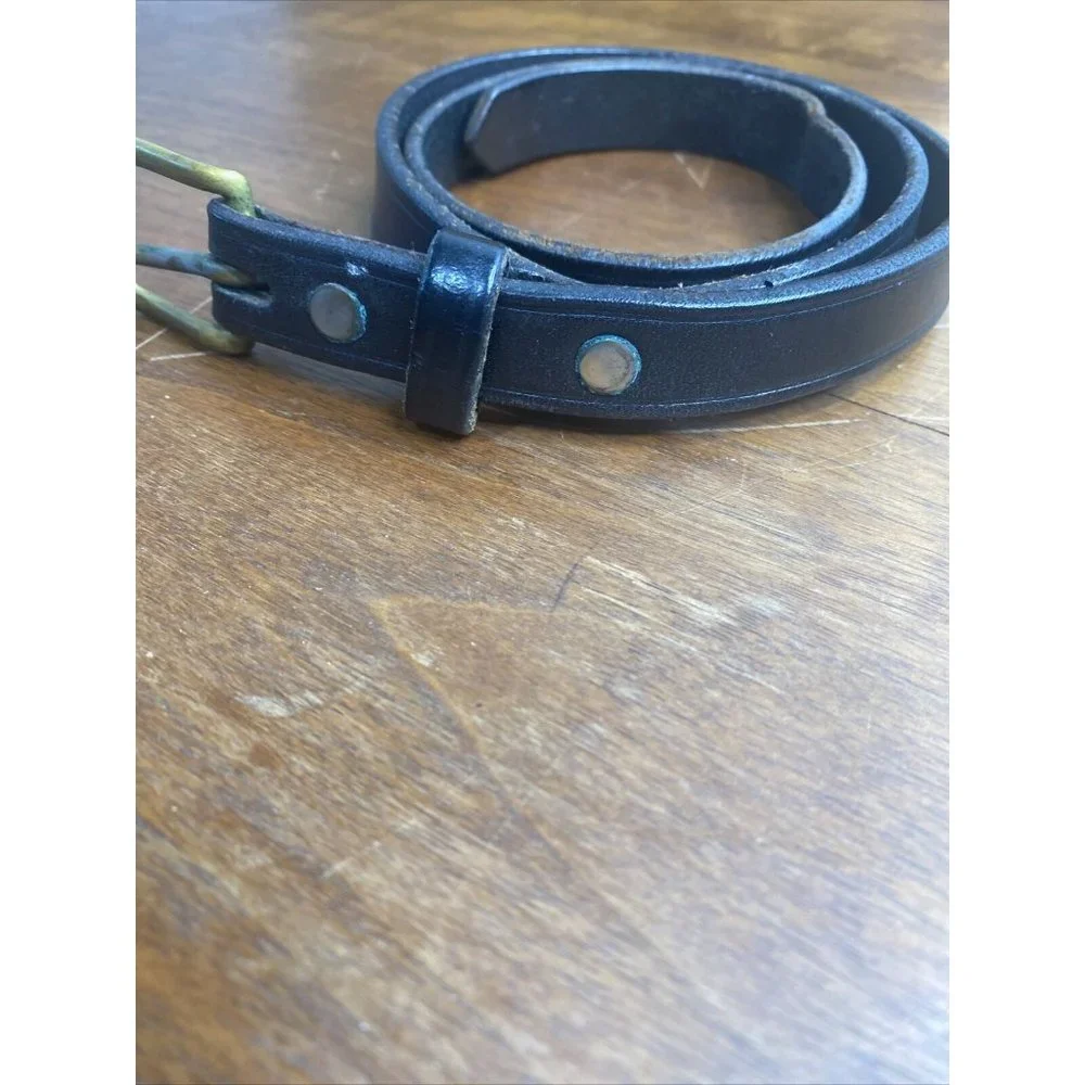 Tory English Bridle Leather Belt Black Women’s Sz 28 Style 2134 Stitched 3/4